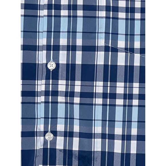 St. Johns Bay Classic Fit XXL Blue Plaid Long Sleeve Button-Up Shirt Quality - Picture 8 of 13